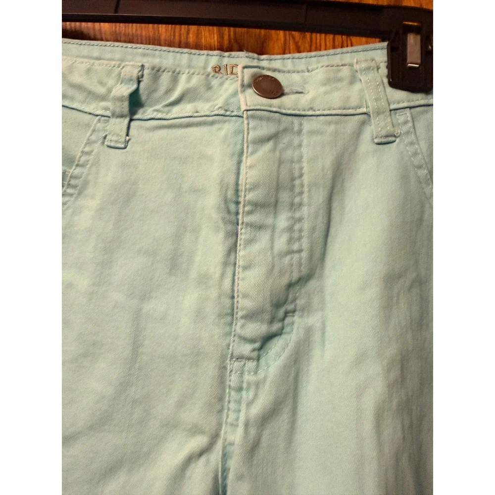 Riders by Lee Womens Light Aqua Blue Capri Pants Size 14M StretchCropped 13125L7